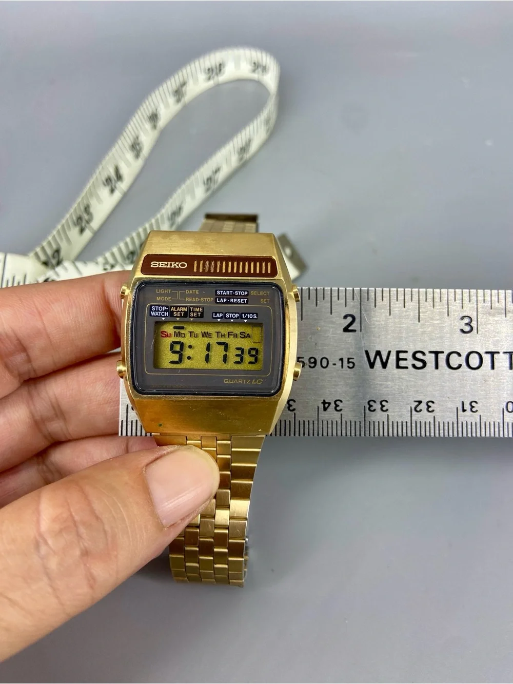 Seiko Vintage Digital Chronograph Watch Gold 1970’s Japan A159-5009G